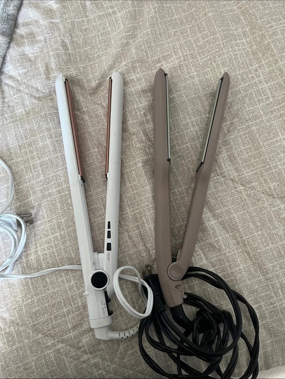 Remington Dual Mini Flat Irons in White and Taupe